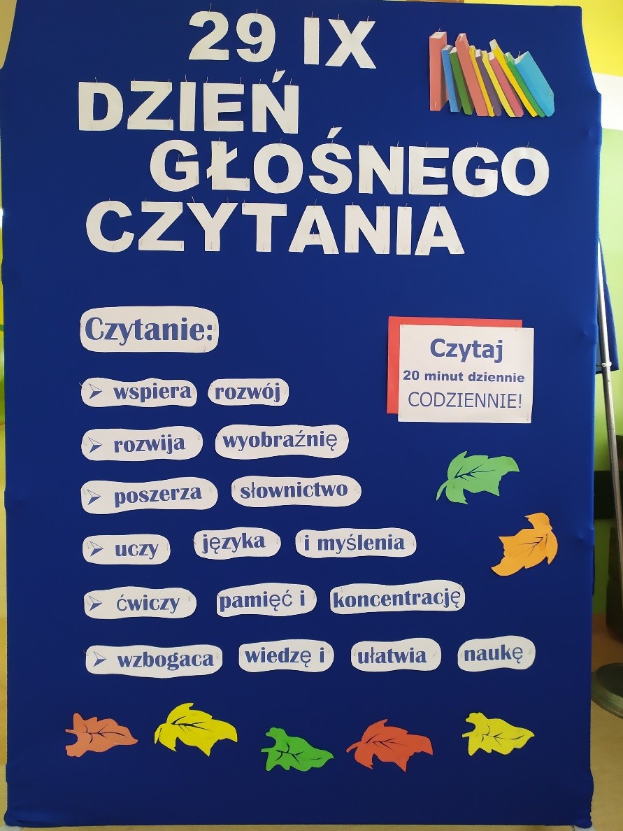 Tablica informacyjna – Dzień Głośnego Czytania