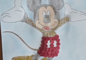 Prace plastyczne wykonane przez uczniów. - Myszka Mickey