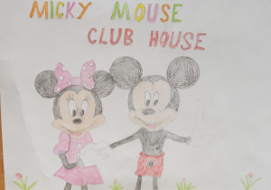 Prace plastyczne wykonane przez uczniów. - Myszka Mickey i Minie