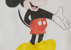 Prace plastyczne wykonane przez uczniów. - Myszka Mickey