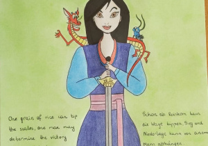 Prace plastyczne wykonane przez uczniów. - Mulan