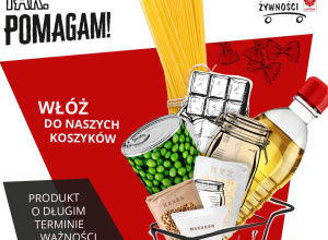 Plakat promujący zbiórkę żywności.
