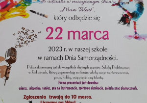 Plakat promujący akcję "Mam Talent".