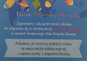 Plakat promujący akcję "Kolorowa Skarpeta".
