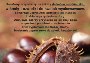 Plakat promujący akcję Kasztanobranie.