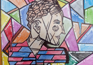 Obraz z figur geometrycznych.