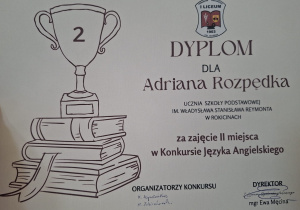 Dyplom ucznia.